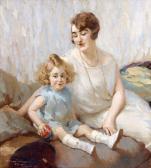 ATAMIAN Charles Garabed,Jeune enfant dans les bras de sa mère aimante,1898,Lafon 2012-12-13