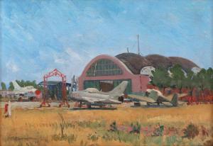 ATANASIU Paul 1922-1999,Aeroportul Băneasa,1968,Artmark RO 2021-07-13