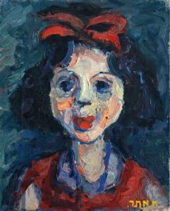 ATAR Chaim 1902-1953,A Girl with Red Headband,Tiroche IL 2017-02-04