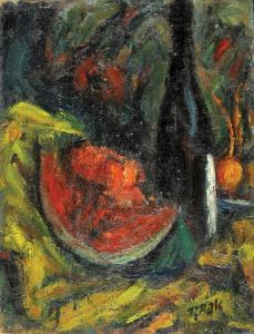 ATAR Chaim 1902-1953,Watermelon and Bottle,Tiroche IL 2012-02-04