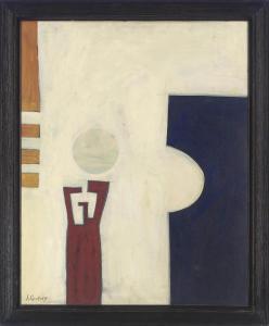 ATEF GAAFARY Ahmed 1977,White and blue abstract,Christie's GB 2011-04-19