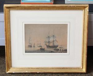 ATKINS Samuel 1787-1808,A Brig and Other Shipping Offshore,Tennant's GB 2023-08-19