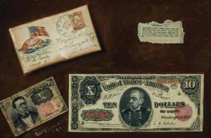 ATKINSON JACOB 1864-1938,A Soldier's Letter and Money: A Trompe L'Oeil,1891,Shannon's US 2015-10-29