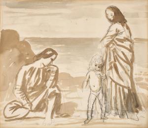 ATKINSON John Augustus 1775-1833,Two Women and Child on Seashore,1906,Sotheby's GB 2023-11-22