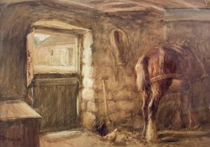 ATKINSON John 1863-1924,Horse and Chickens in a Stable,David Duggleby Limited GB 2023-12-08