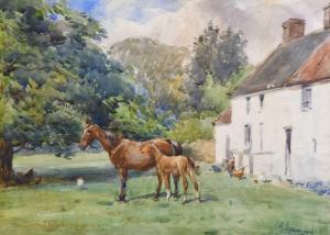 ATKINSON John 1863-1924,Horses before a farm building,Tennant's GB 2024-01-12