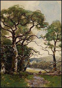 ATKINSON William Edwin 1862-1926,Figure by a Stream,1897,Heffel CA 2015-06-25