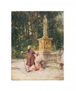 ATTANASIO Natale 1845-1923,Flirting in the garden,1892,Palais Dorotheum AT 2023-09-07