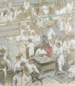 ATWOOD Clare 1866-1962,The fish market,1913,Woolley & Wallis GB 2021-12-07