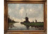 ATZWANGER Peter Paul 1900-1900,River face with windmills,Twents Veilinghuis NL 2015-04-10