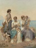 AUBERT Jean-Ernest 1824-1906,Minding the Children,1887,William Doyle US 2017-01-25