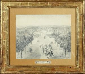 AUBERT Jean-Ernest,Vue de l'allée menant au grand Trianon de Versaill,Galerie Moderne 2021-03-22