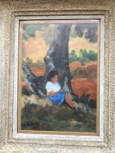 AUBERT,Jeune femme assise contre un arbre,1947,Morand FR 2019-06-24