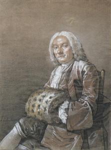 AUBERT Louis 1720-1790,Portrait d’’’’homme au manchon,Daguerre FR 2016-03-31