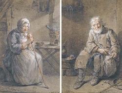 AUBERT Louis 1720-1790,Une paysanne assise dans un intérieur, s'appuyant ,Christie's GB 2006-03-23