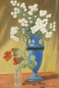 AUBERT WILLIAM VICTOR 1856-1942,Nature morte aux fleurs,1940,Dogny Auction CH 2016-03-15
