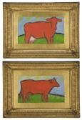 AUBERTY Melissa,Depicting a cow study,Dallas Auction US 2009-10-14