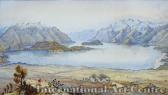 AUBREY Christopher 1830-1902,Lake Manapouri Panorama,1888,International Art Centre NZ 2011-07-14