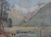 AUBREY Christopher 1830-1902,The Mirror Lakes, Fiordland,1885,International Art Centre NZ 2016-04-06