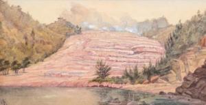 AUBREY Christopher 1830-1902,untitled (Pink Terraces),1880,Webb's NZ 2024-02-26