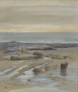 AUBURTIN Jean Francis 1866-1930,BEACH AT VARENGEVILLE-SUR-MER,McTear's GB 2018-09-16