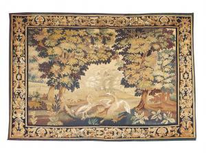 AUBUSSON,bucolic scene with cranes amongst trees,Shapiro AU 2016-12-06