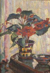 AUCHERE Henri 1908-2000,Pot aux fleurs rouges,1937,Daguerre FR 2019-05-22