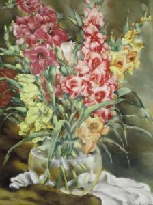 AUER MIEHLE Friedel 1914-2004,Gladiolen in Glasvase,Palais Dorotheum AT 2012-11-20