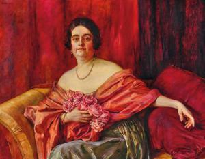 AUER Robert 1873-1952,Portrait of Countess Jeanette Czáky,1924,Palais Dorotheum AT 2024-04-25