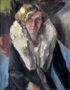 AUERBACH Edith 1893-1956,Femme au col de fourrure,1956,Boisgirard & Associés FR 2008-03-26