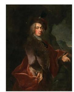 AUERBACH Johann Gottfried 1697-1753,Portrait of an officer, in a broc,18th Century,Palais Dorotheum 2022-11-10