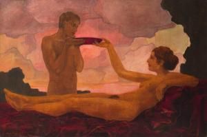 AUERSWALD Heinz 1891-1972,Coppia al tramonto,1921,Bertolami Fine Arts IT 2021-02-26
