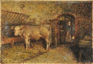AUFRAY Georges 1864-1941,Vache dans une étable,Aguttes FR 2010-05-20