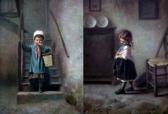 AUFRAY Joseph Athanase 1836-1885,Children in interiors,Gorringes GB 2009-05-14