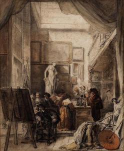 AUGUSTE Henri 1759-1816,Rembrandt in his Studio,Mallet JP 2016-09-29