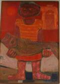 AUGUSTS Gvido 1932,Figure with Fish,1962,Skinner US 2012-04-11