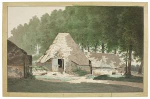 Augustus Josephus Knip 1777-1847,Berlicum Farm buildings in a wood,Sotheby's GB 2023-07-06