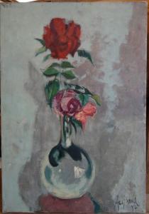 AUJAME Jean 1905-1965,Bouquet de roses,1957,Millon & Associés FR 2016-09-29