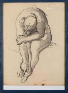 AUJAME Jean 1905-1965,Femme se touchant le pied,Gros-Delettrez FR 2023-10-02