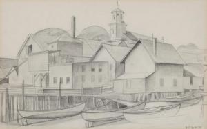 AULT George Copeland 1891-1948,Untitled (Seaside Docks),1922,Santa Fe Art Auction US 2024-03-13