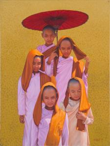 AUNG KYAW HTET 1965,Nuns Under The Sun,2004,33auction SG 2018-11-04