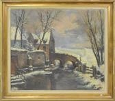AUQUIER Gustave,paysage hivernal,Rops BE 2016-09-04