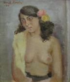 AUREL Kessler 1900-1970,MODEL ÎN POZÃ,1936,GoldArt RO 2012-02-29