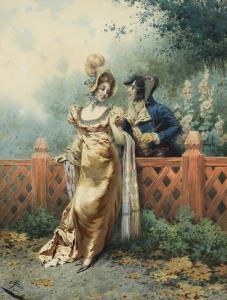AURELI Giuseppe 1858-1929,Courting Scene,Clars Auction Gallery US 2022-07-16