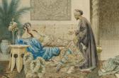 AURELI Giuseppe 1858-1929,Noble Lady with a Carpet Salesman,Van Ham DE 2021-11-18