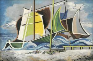 AUSLEGER Rudolf 1897-1974,Schiffe im Hafen,1947,Galerie Bassenge DE 2023-06-10