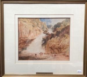 AUSTIN CARTER Mathilde 1834-1923,Waterfall in a gorge with figures,Andrew Smith and Son 2019-07-09