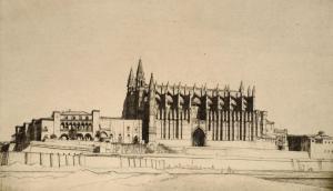 AUSTIN Robert Sargent 1895-1973,The Cathedral at Palma,1928,Rosebery's GB 2017-05-06
