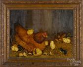 AUSTRIAN Ben 1870-1921,a hen and chicks,1912,Pook & Pook US 2019-01-12