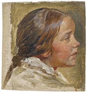 AUSTRIAN SCHOOL,Study of a Girl's Head,1850,Van Ham DE 2017-05-19